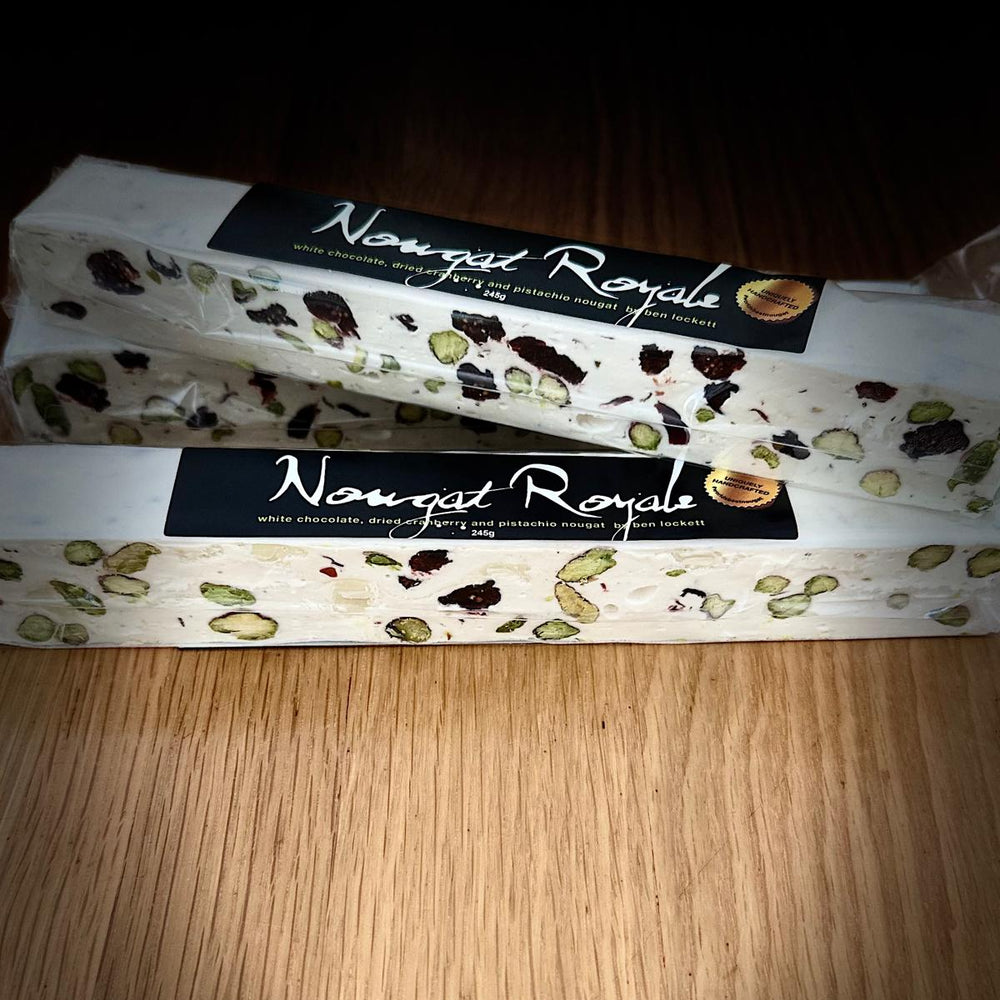 White Chocolate with Cranberry & Pistachio Nougat