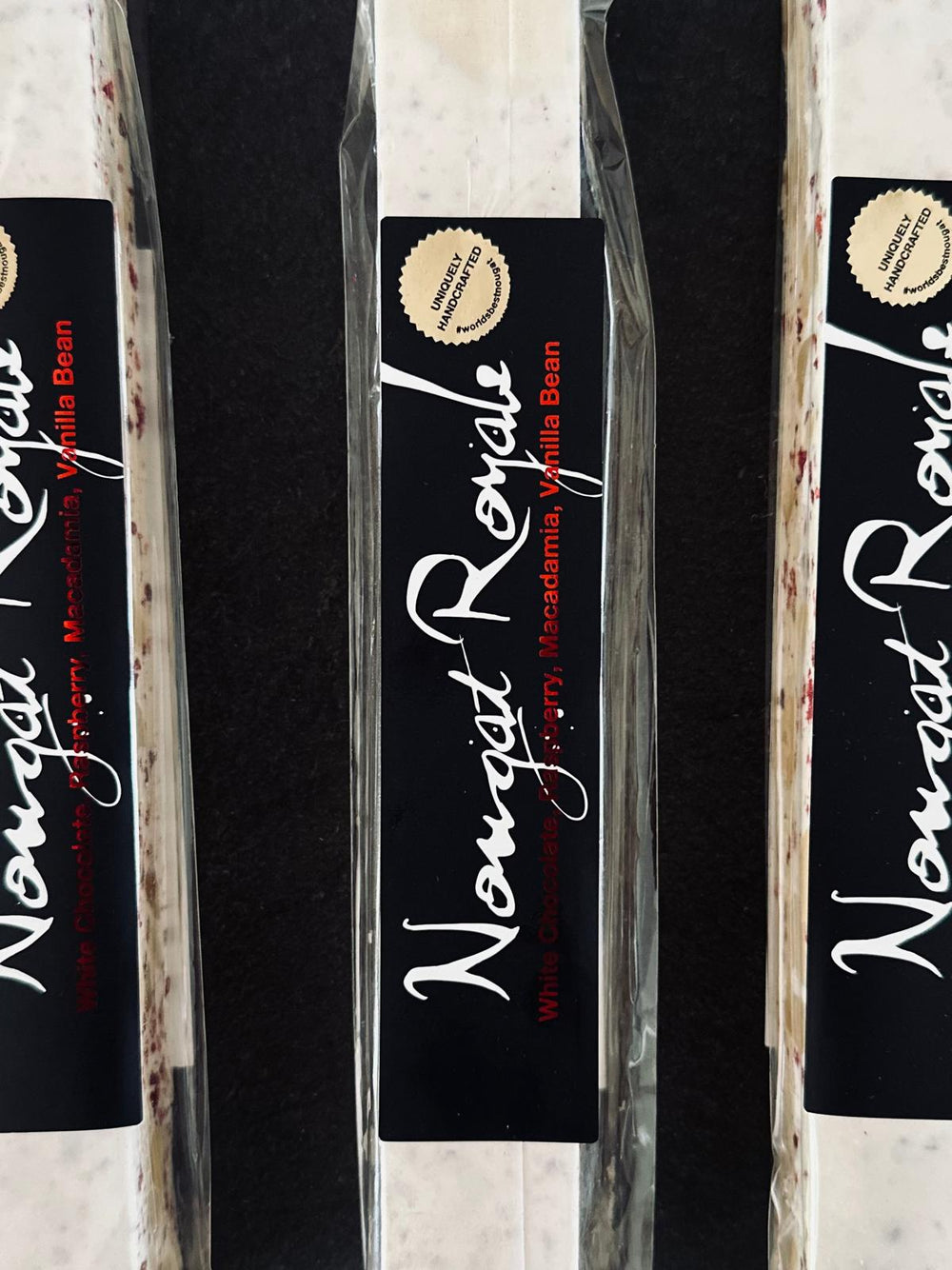 White Chocolate with Raspberry, Macadamia & Vanilla Nougat