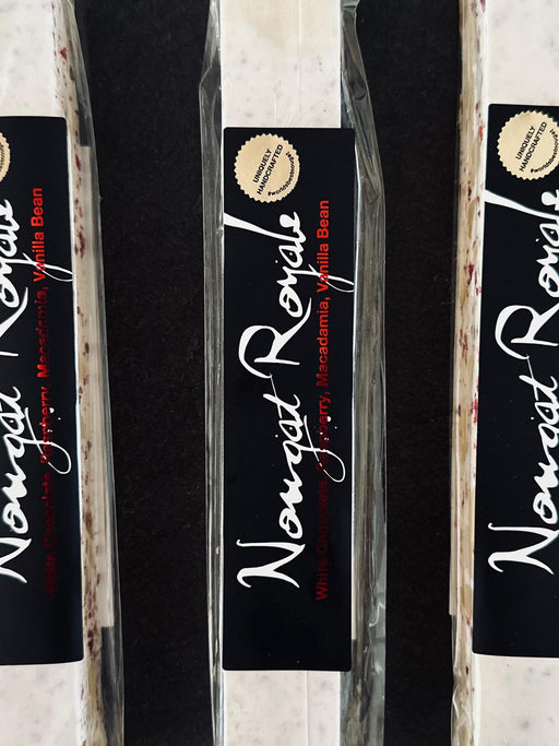 White Chocolate with Raspberry, Macadamia & Vanilla Nougat