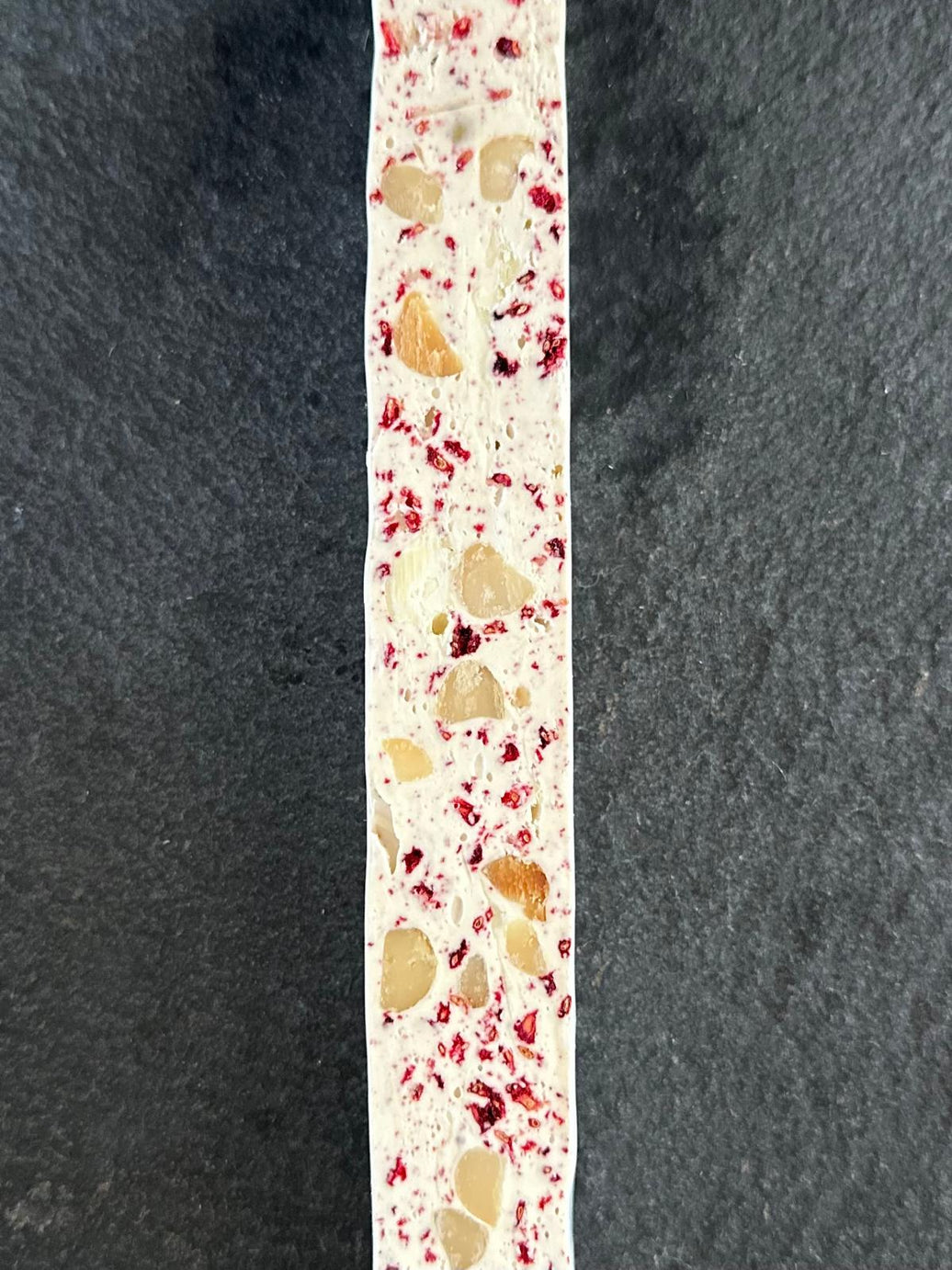 White Chocolate with Raspberry, Macadamia & Vanilla Nougat